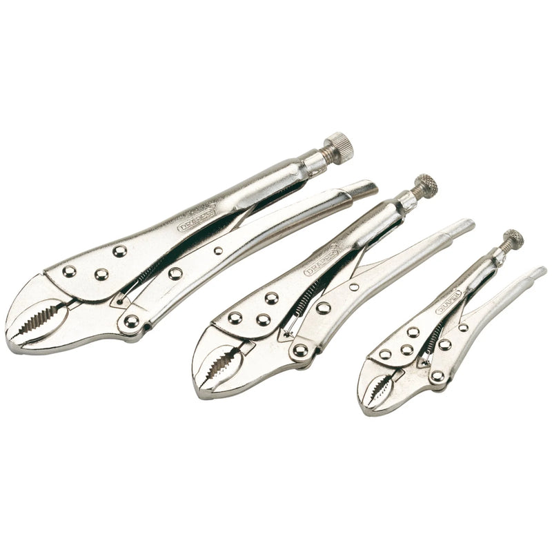 Draper Curved Jaw Self Grip Pliers Set 3 Piece