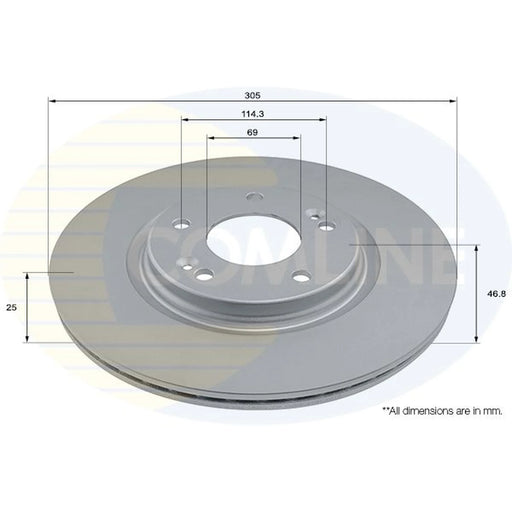 Comline 2 x Front Brake Discs ADC2982V