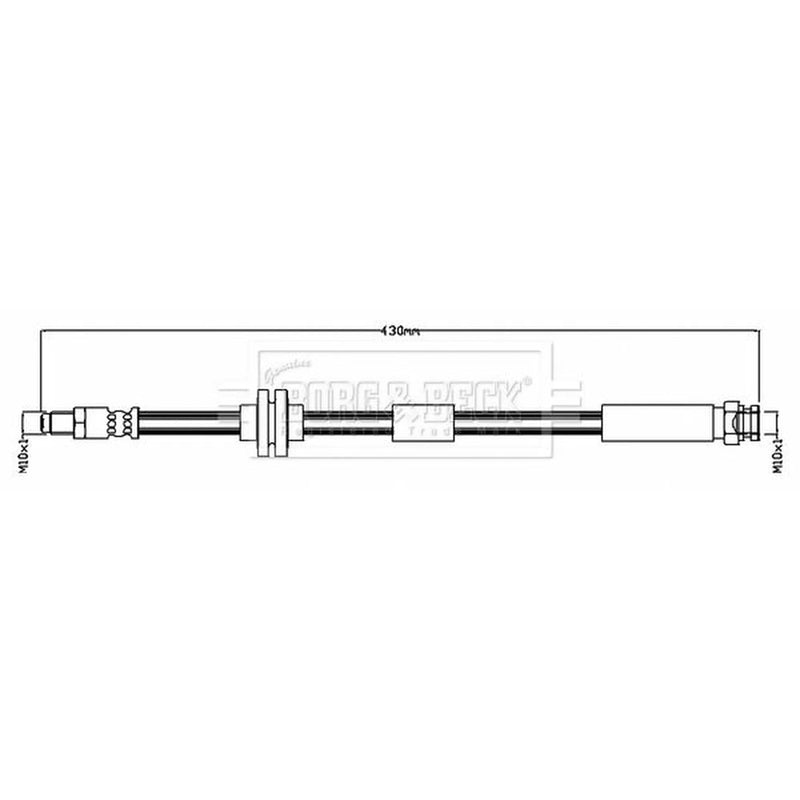 Borg & Beck Brake Hydraulic Hose Line Front Left BBH8707