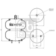 Febi Air Suspension Bellow non-steered trailing axle 45759