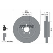 Textar 2 x Vented Rear Brake Discs 92178303
