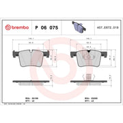 Brembo 4 x Front Brake Pad Set P06075