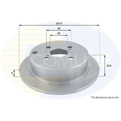 Comline 2 x Solid Rear Brake Discs ADC01115