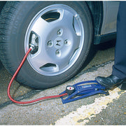 Draper Inflator Foot Pump 600mm Hose with Pressure Gauge