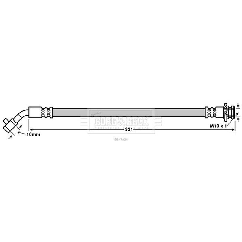 Borg & Beck Brake Hydraulic Hose Line Rear Right BBH7834