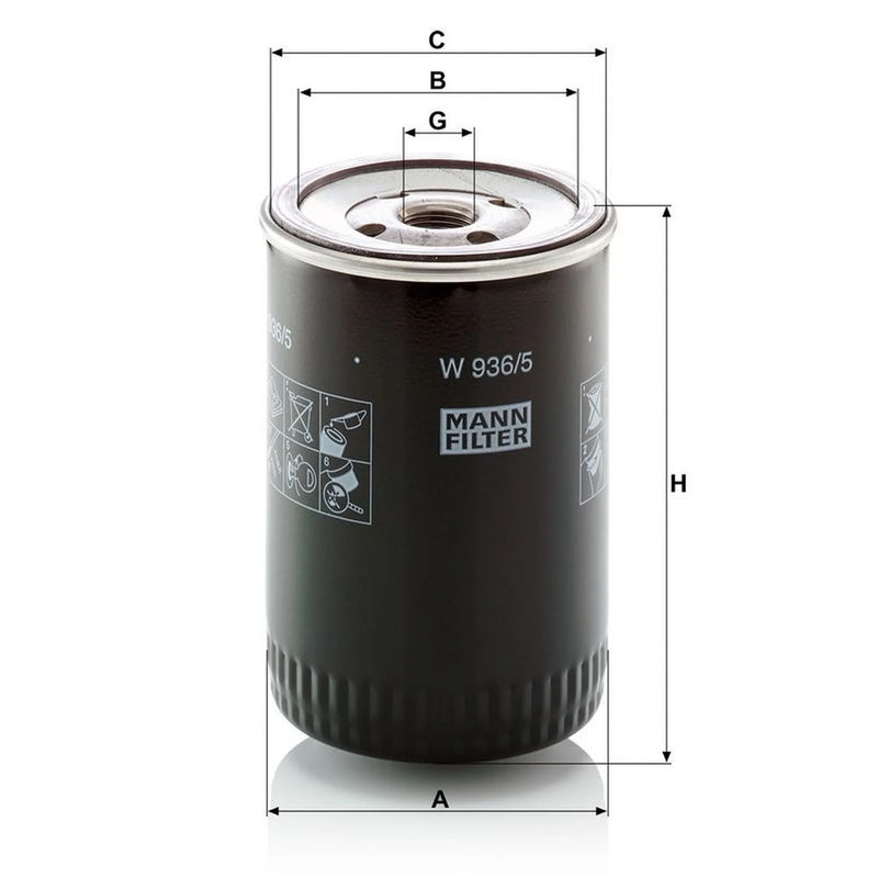MANN-FILTER Engine Oil Filter W 936/5