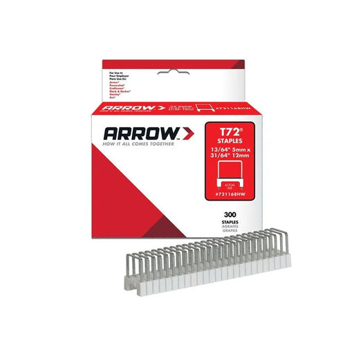 Arrow T72 Clear Insulated Staples 5 x 12mm (Box 300) - A721168