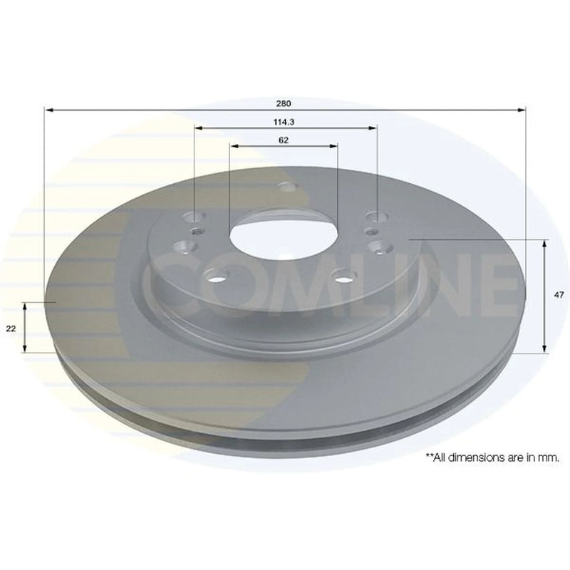 Comline 2 x Internally Vented Front Brake Discs ADC0939V