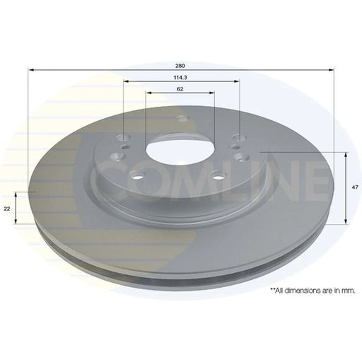 Comline 2 x Internally Vented Front Brake Discs ADC0939V