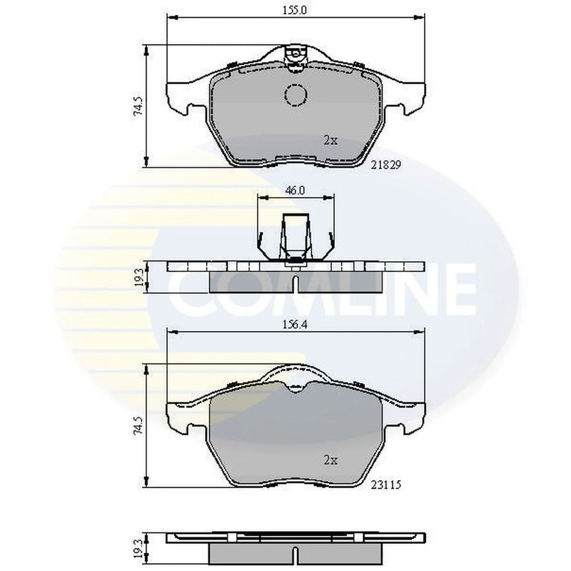 Comline 4 x Front Brake Pad Set CBP0749