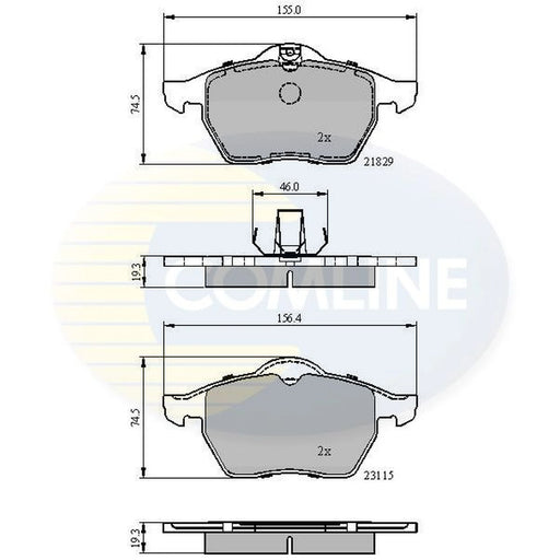Comline 4 x Front Brake Pad Set CBP0749