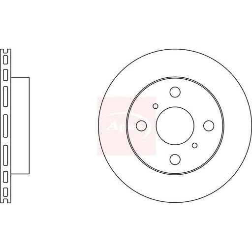 Apec 2 x Vented Front Brake Discs DSK300