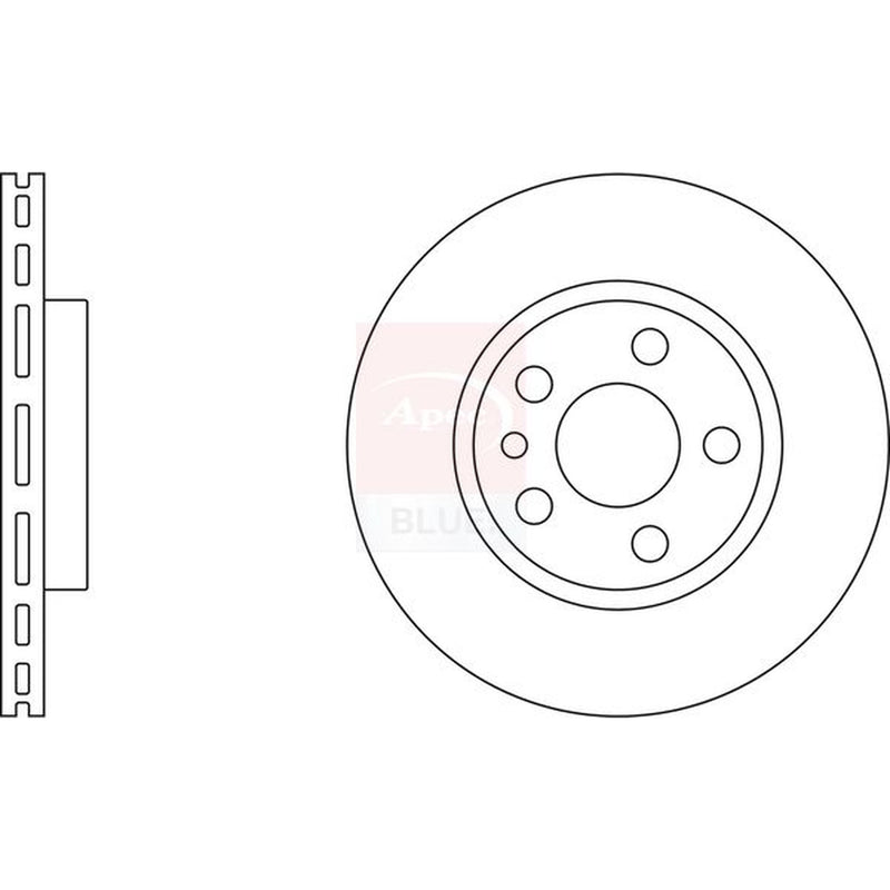 Apec 2 x Vented Front Brake Discs SDK6073