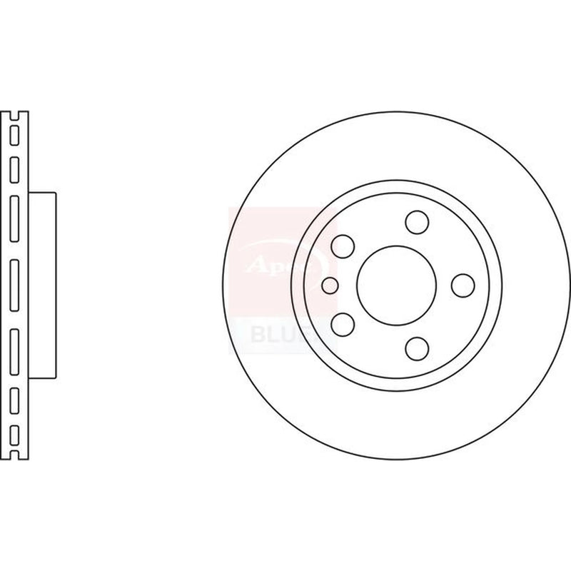 Apec 2 x Vented Front Brake Discs SDK6073