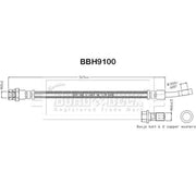 Borg & Beck Brake Hydraulic Hose Line Rear Left BBH9100