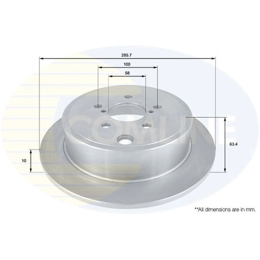 Comline 2 x Solid Rear Brake Discs ADC0823