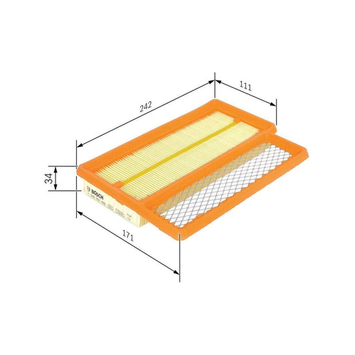 Genuine Bosch Car Air Filter S0466 Fits Abarth 500 595 - 1.4 - 16- F026400466 Bosch  - Town Parts