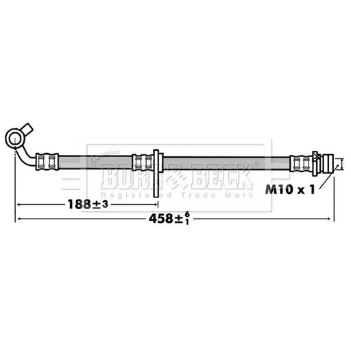 Borg & Beck Brake Hydraulic Hose Line Rear Left BBH7442