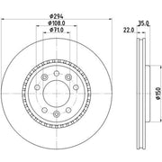 DON 2 x Rear Brake Discs PCD23002