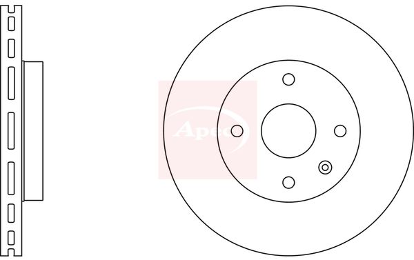 Apec 2 x Brake Disc Set Vented
