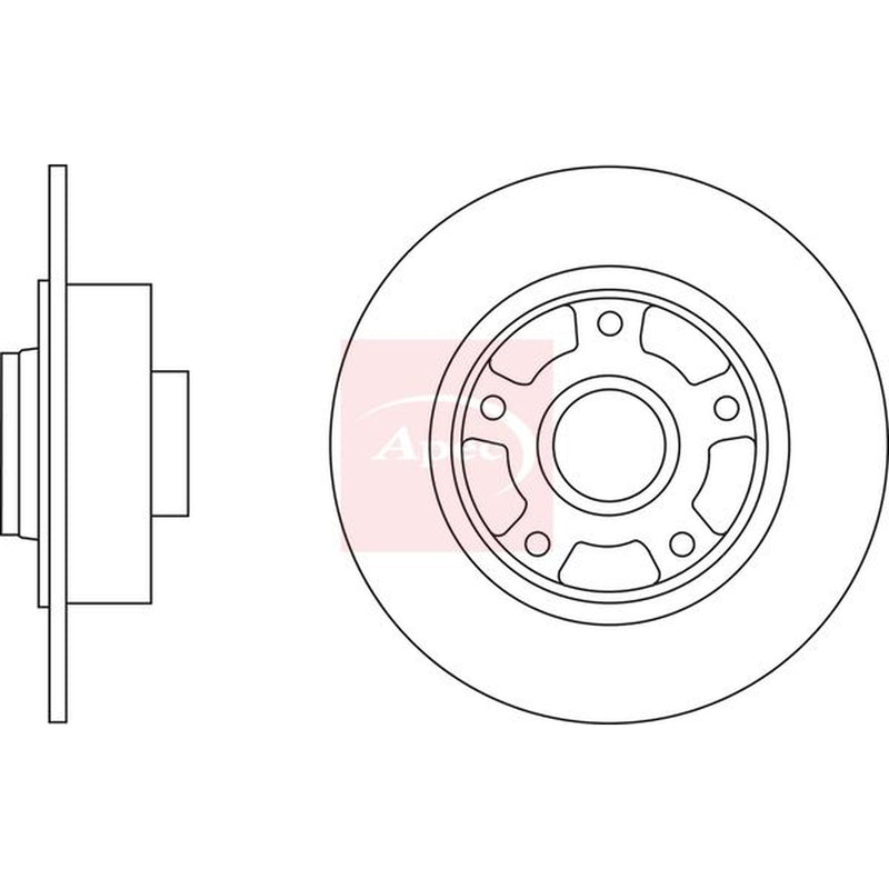 Apec 2 x Solid Rear Brake Discs DSK2843