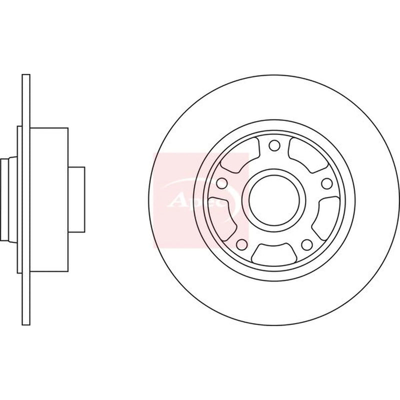 Apec 2 x Solid Rear Brake Discs DSK2843