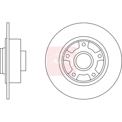 Apec 2 x Solid Rear Brake Discs DSK2843