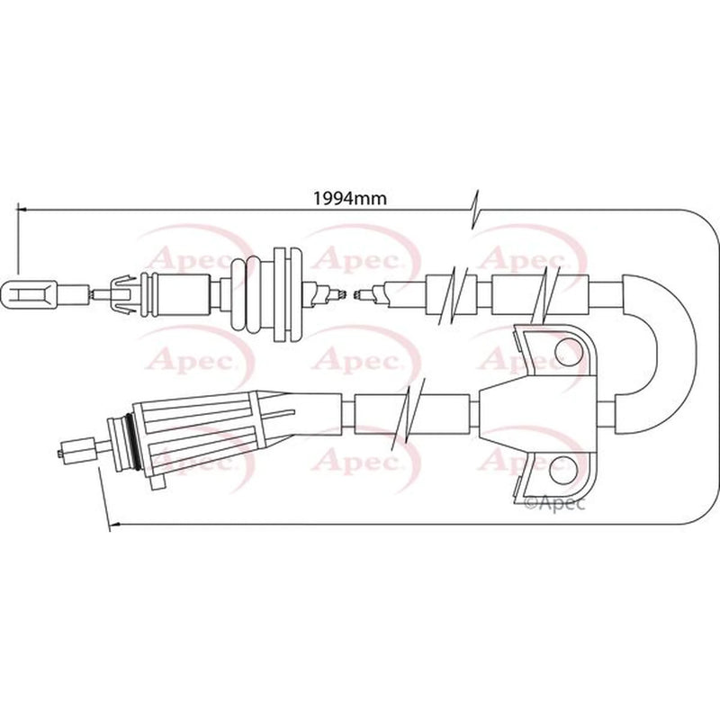 Apec Handbrake Cable Left Rear CAB1511