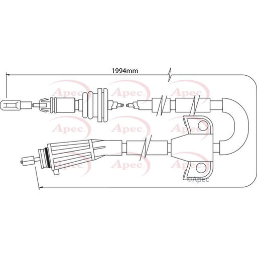 Apec Handbrake Cable Left Rear CAB1511