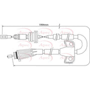 Apec Handbrake Cable Left Rear CAB1511