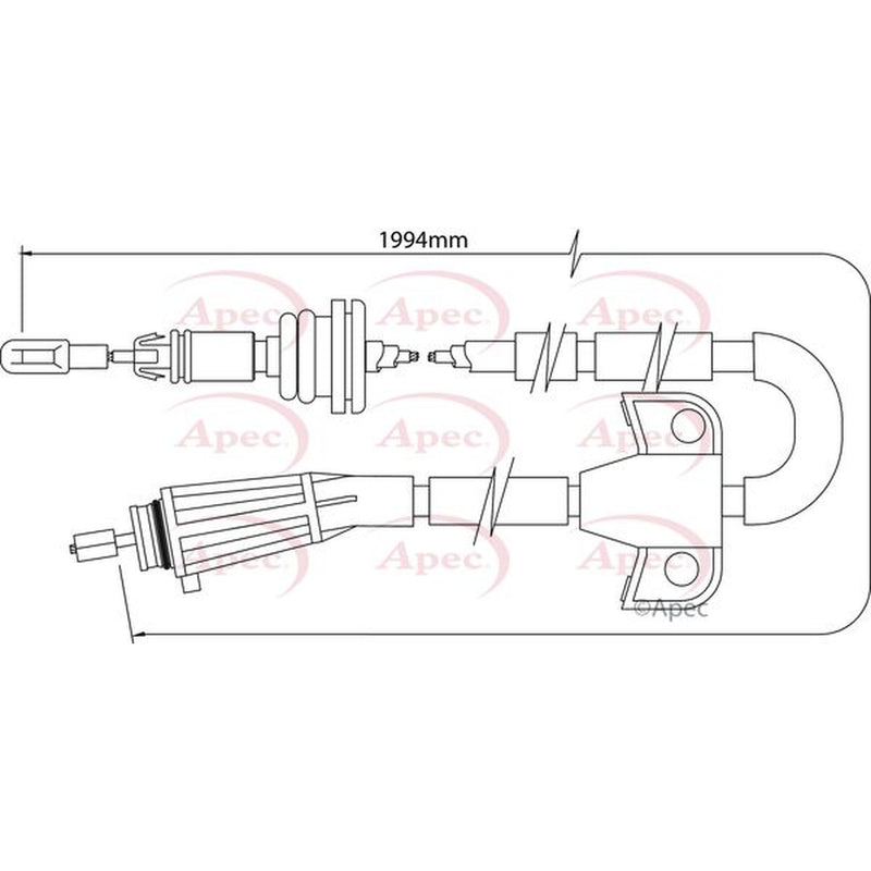 Apec Handbrake Cable Left Rear CAB1511
