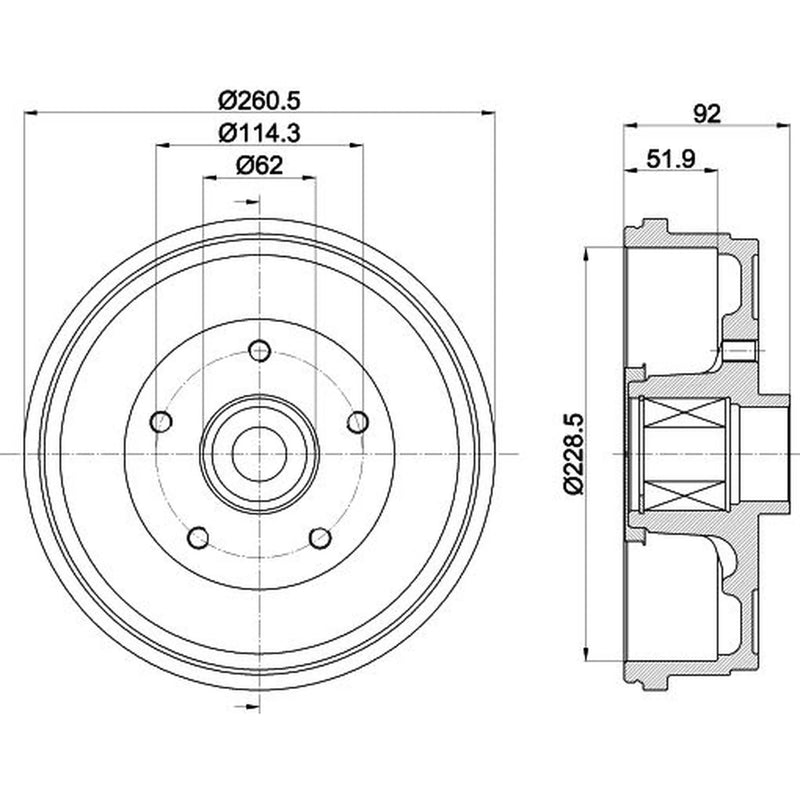 Mintex Brake Drum Assembly Rear MBD426