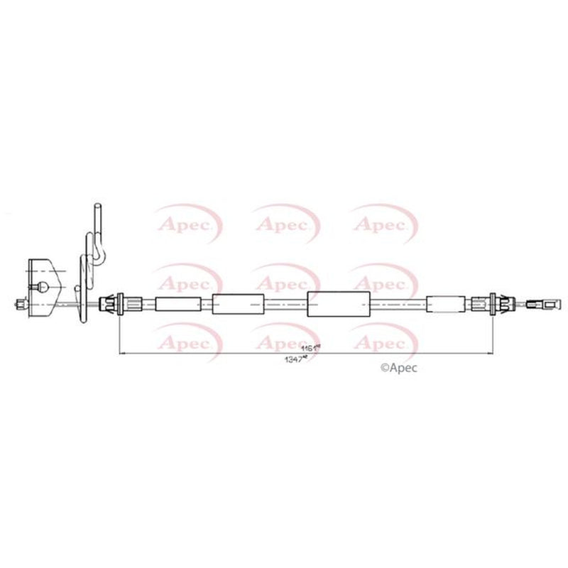 Apec Handbrake Cable Left Rear CAB1843