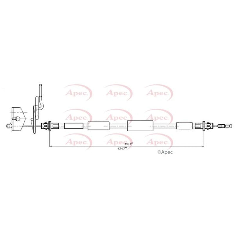 Apec Handbrake Cable Left Rear CAB1843