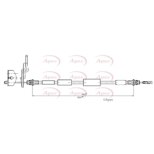 Apec Handbrake Cable Left Rear CAB1843
