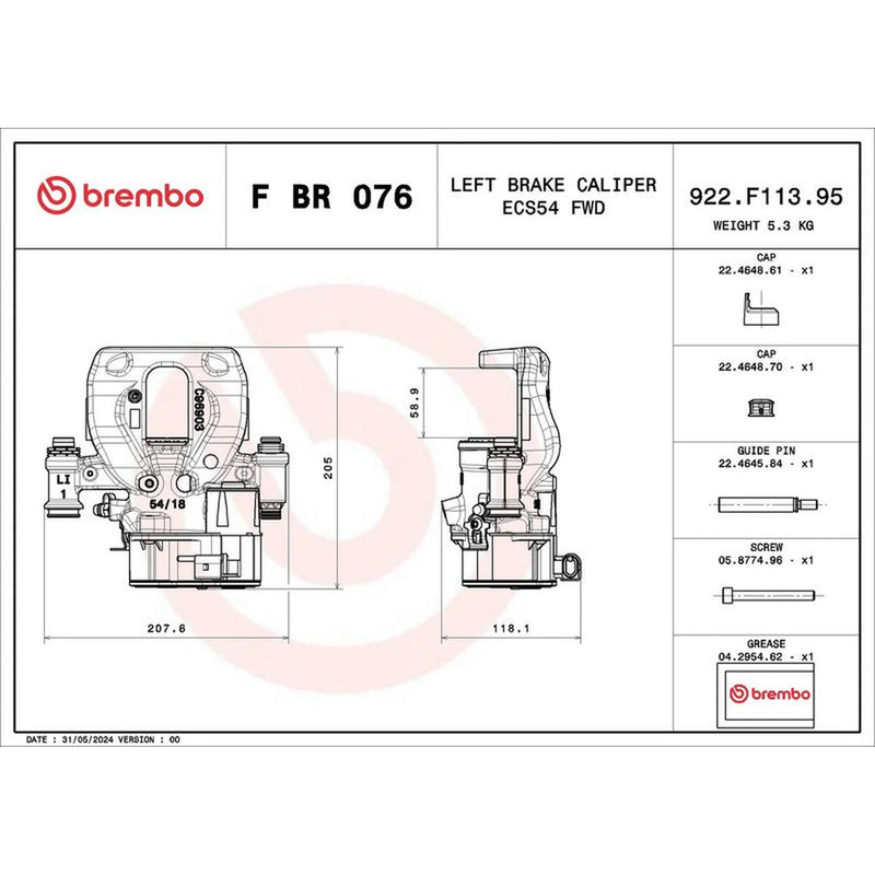 Brembo Brake Caliper Assembly FBR076