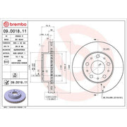 Brembo 2 x Front Brake Discs 09.D018.11