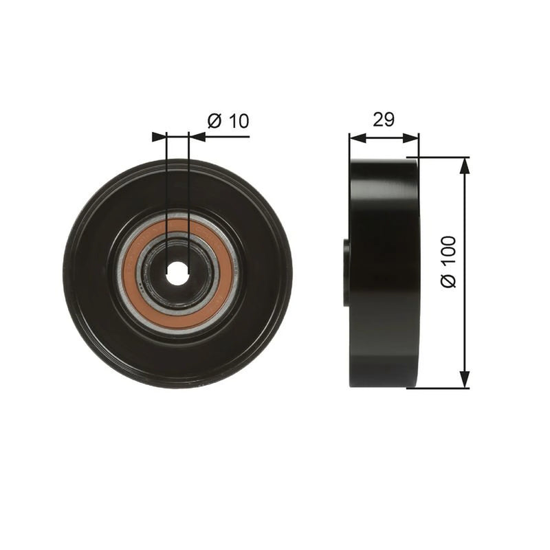 Gates V-Ribbed Belt Deflection/Guide Pulley T36008