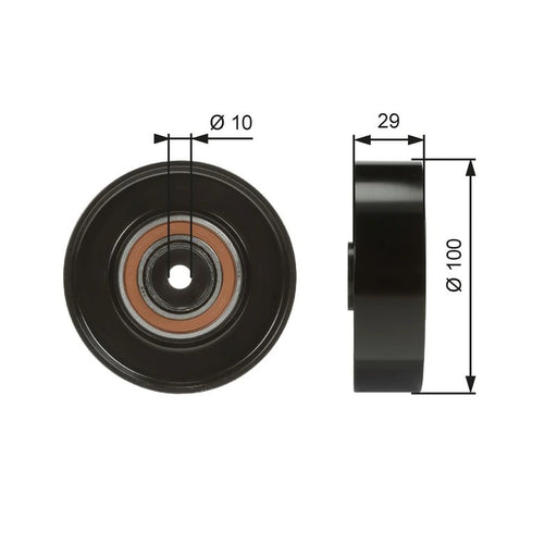 Gates V-Ribbed Belt Deflection/Guide Pulley T36008
