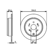 Bosch 2 x Solid Rear Brake Discs 0 986 479 449