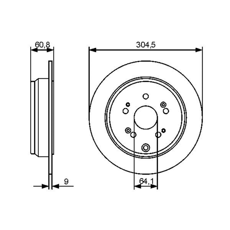Bosch 2 x Solid Rear Brake Discs 0 986 479 449