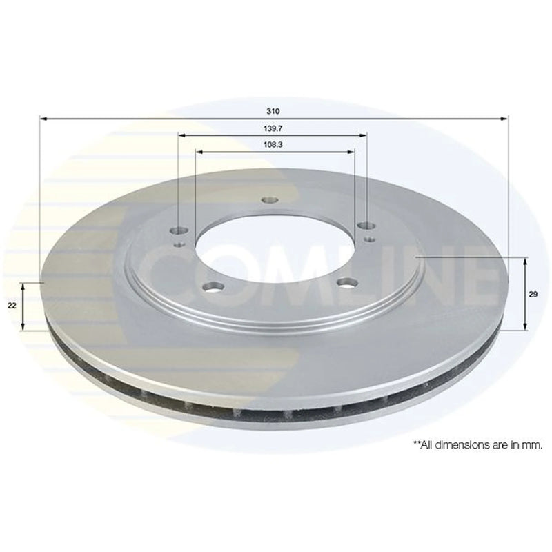 Comline 2 x Front Brake Discs ADC0921V