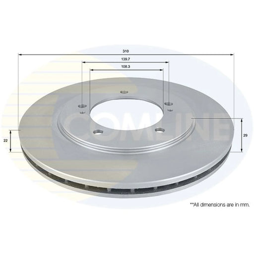 Comline 2 x Front Brake Discs ADC0921V