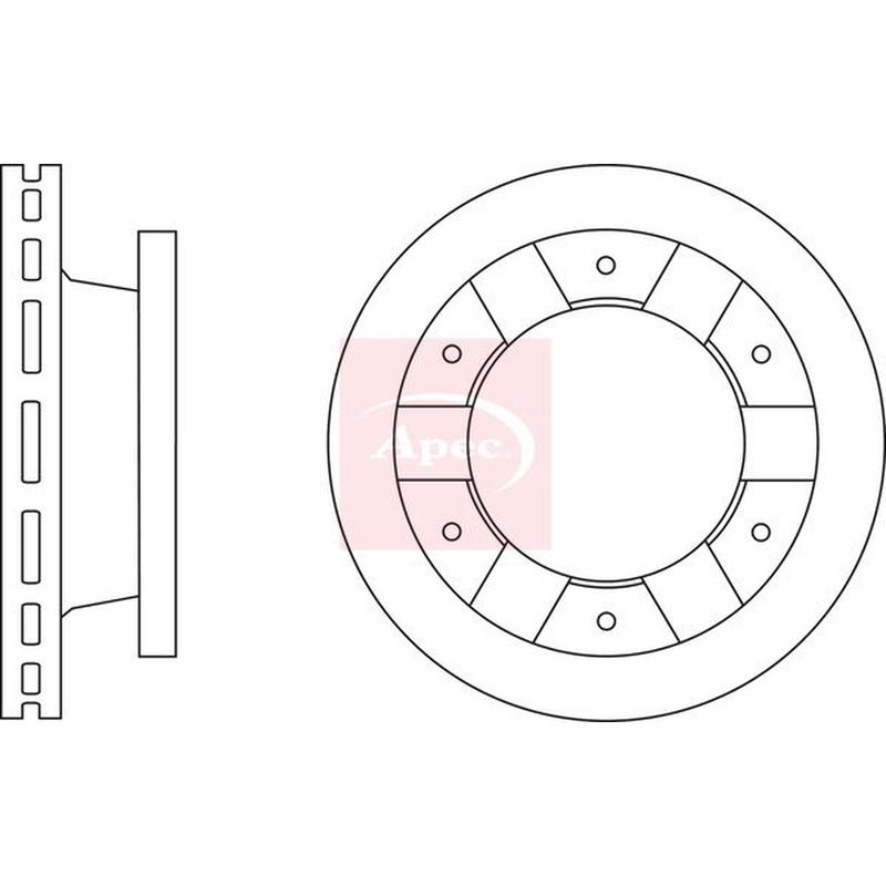 Apec 2 x Vented Brake Discs DSK2897