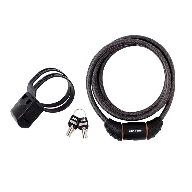 Master Lock Black Braided Steel Keyed Cable 1.8m x 10mm - 8130EURDPRO