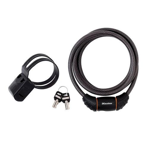 Master Lock Black Braided Steel Keyed Cable 1.8m x 10mm - 8130EURDPRO