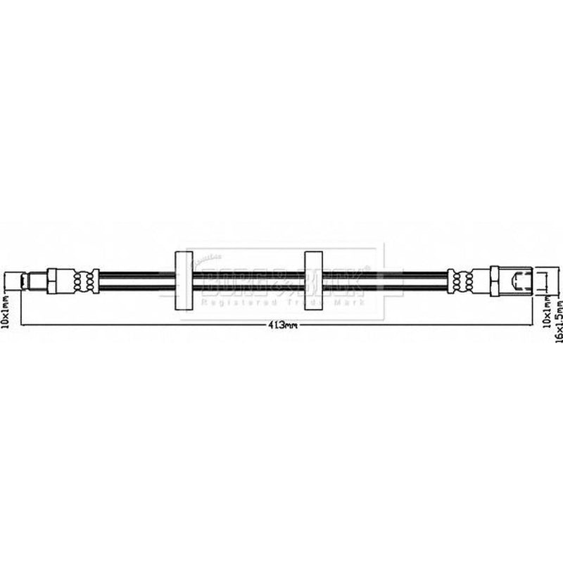 Borg & Beck Brake Hydraulic Hose Line Rear Left BBH8673