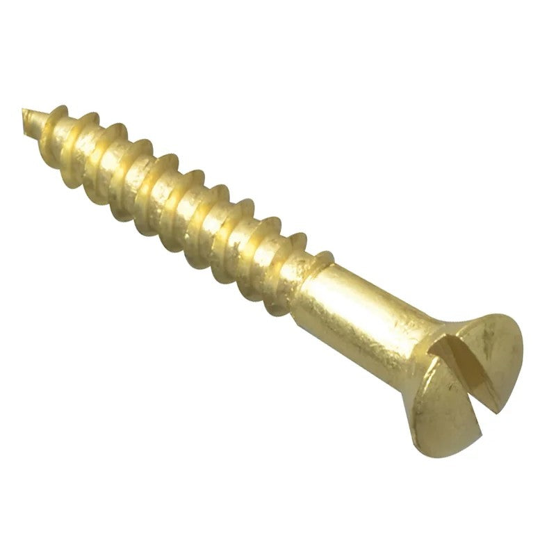 ForgeFix Wood Screw Slotted CSK Brass 1in x 6 ForgePack 20 - FPCSK16BR