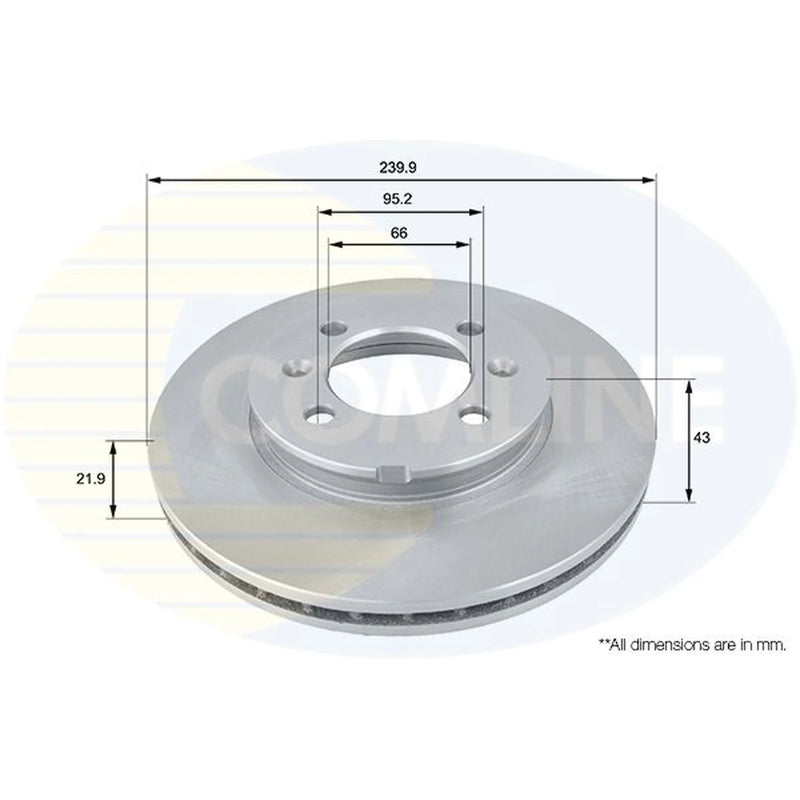 Comline 2 x Front Brake Discs ADC1313V