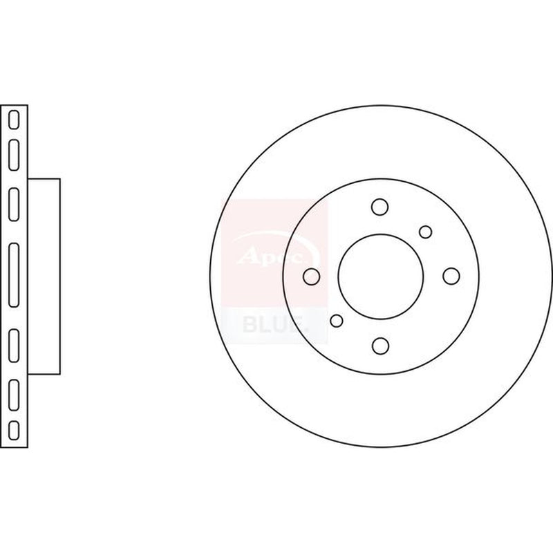Apec 2 x Vented Front Brake Discs SDK6049